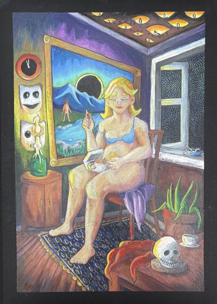 Girl eating chicken nugets av Georg August Bøgle Lund